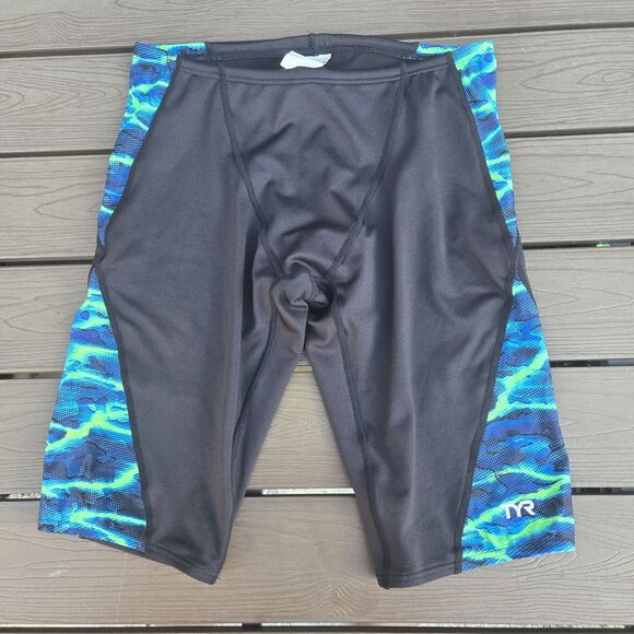 TYR Durafast Elite Lambent Jammer Black/ Green/blue Sz 32 New Sample - Picture 1 of 3